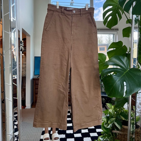 Everlane Brown Wide Leg Ankle Cropped Pants - Picture 2 of 8